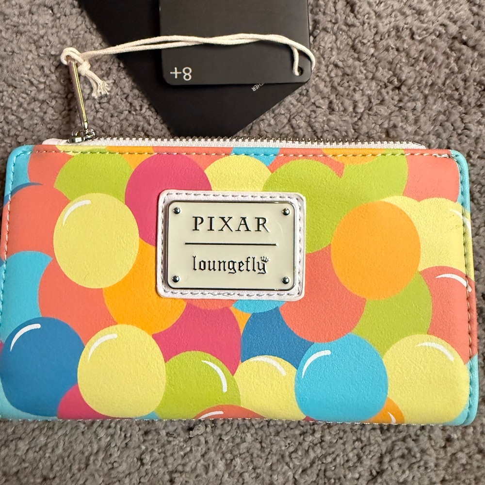 Loungefly Pixar Multicolor Bubble Zip Wallet - Blue, Pink, Yellow, Orange, Green